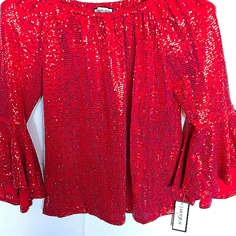 Stunning Red Sequin Blouse